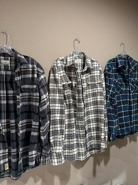 JACHS Flannel Shirt Button Up Long Sleeve Plaid Mens XL